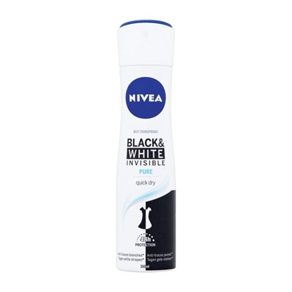 NIVEA BLACK  WHITE INVISIBLE PURE DEODORANT SPRAY 150ML